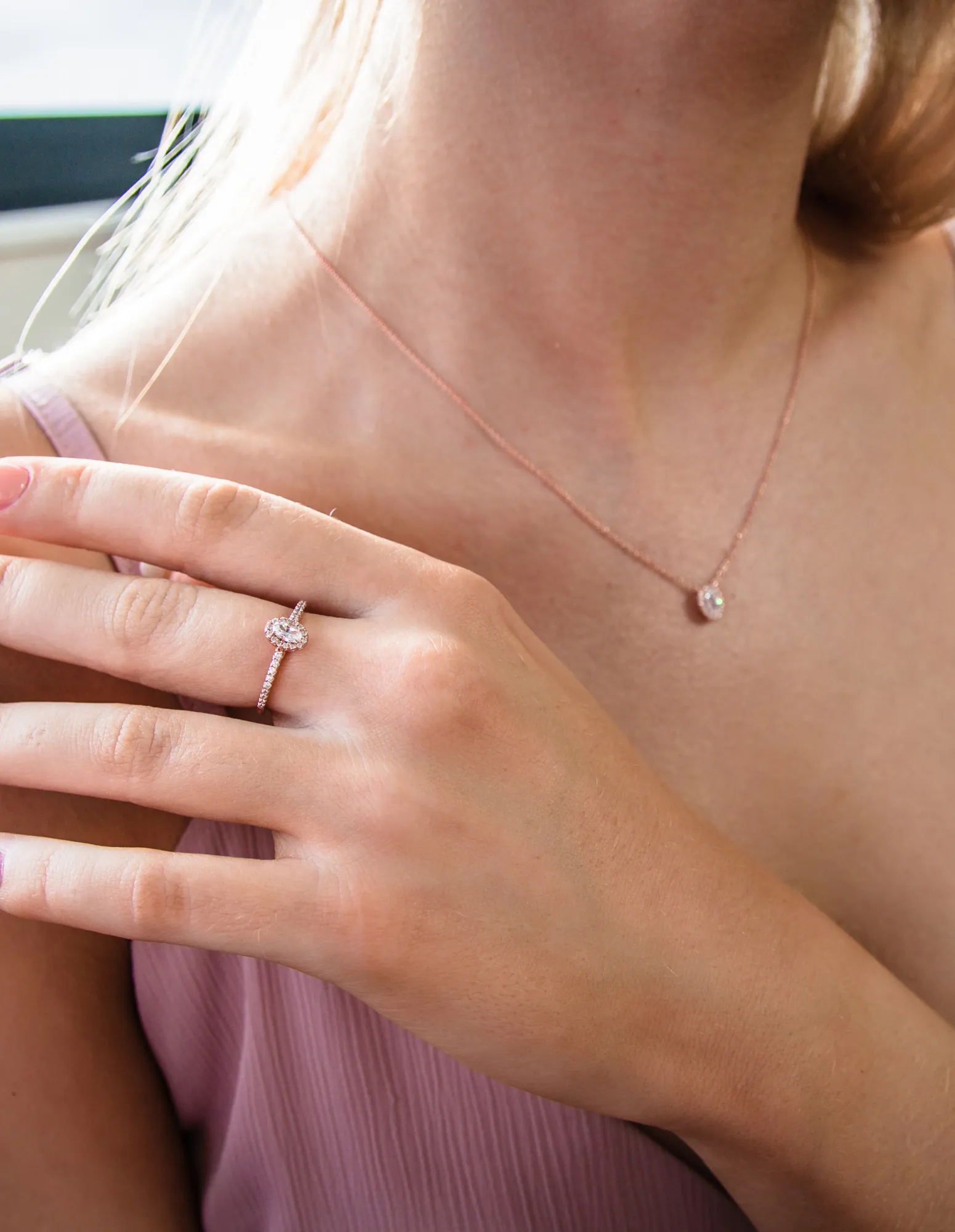 Georgini Aurora Glow Necklace - Rose Gold