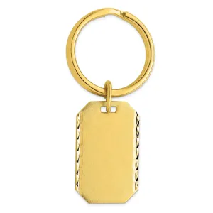 Gold Plated Swiss Cut Edge Key Ring