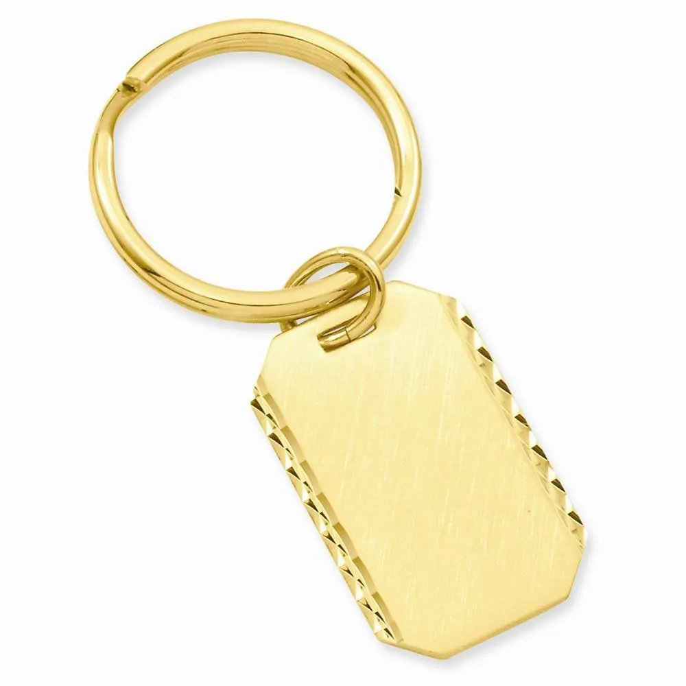 Gold Plated Swiss Cut Edge Key Ring