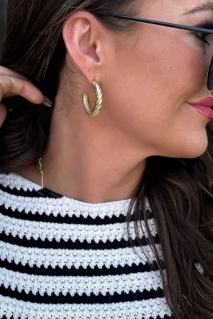 Gold Twist Hoop