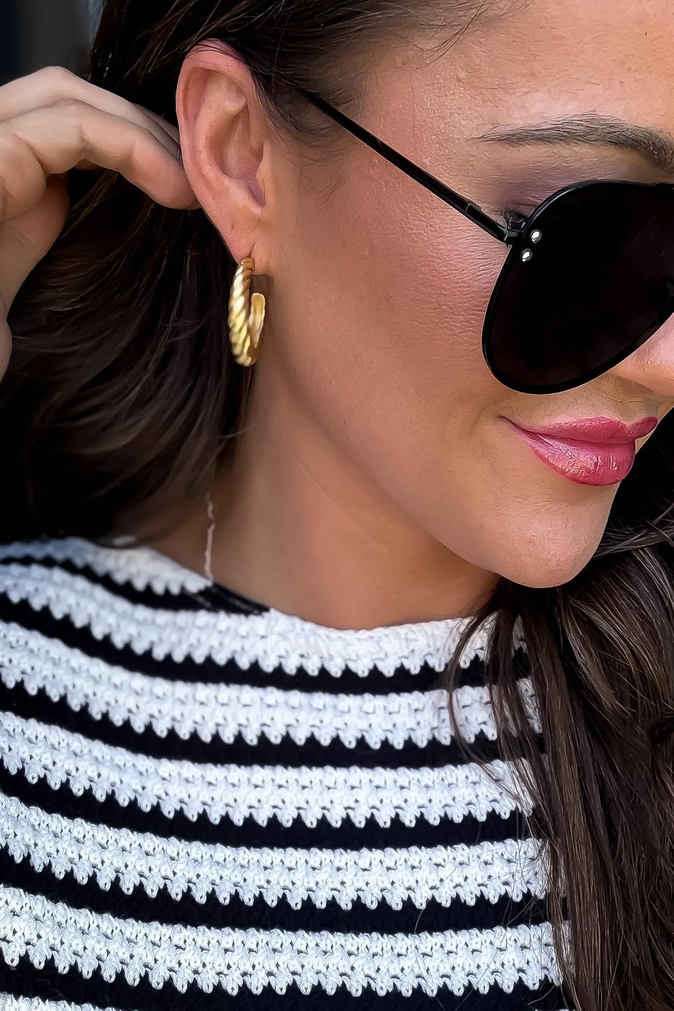 Gold Twist Hoop