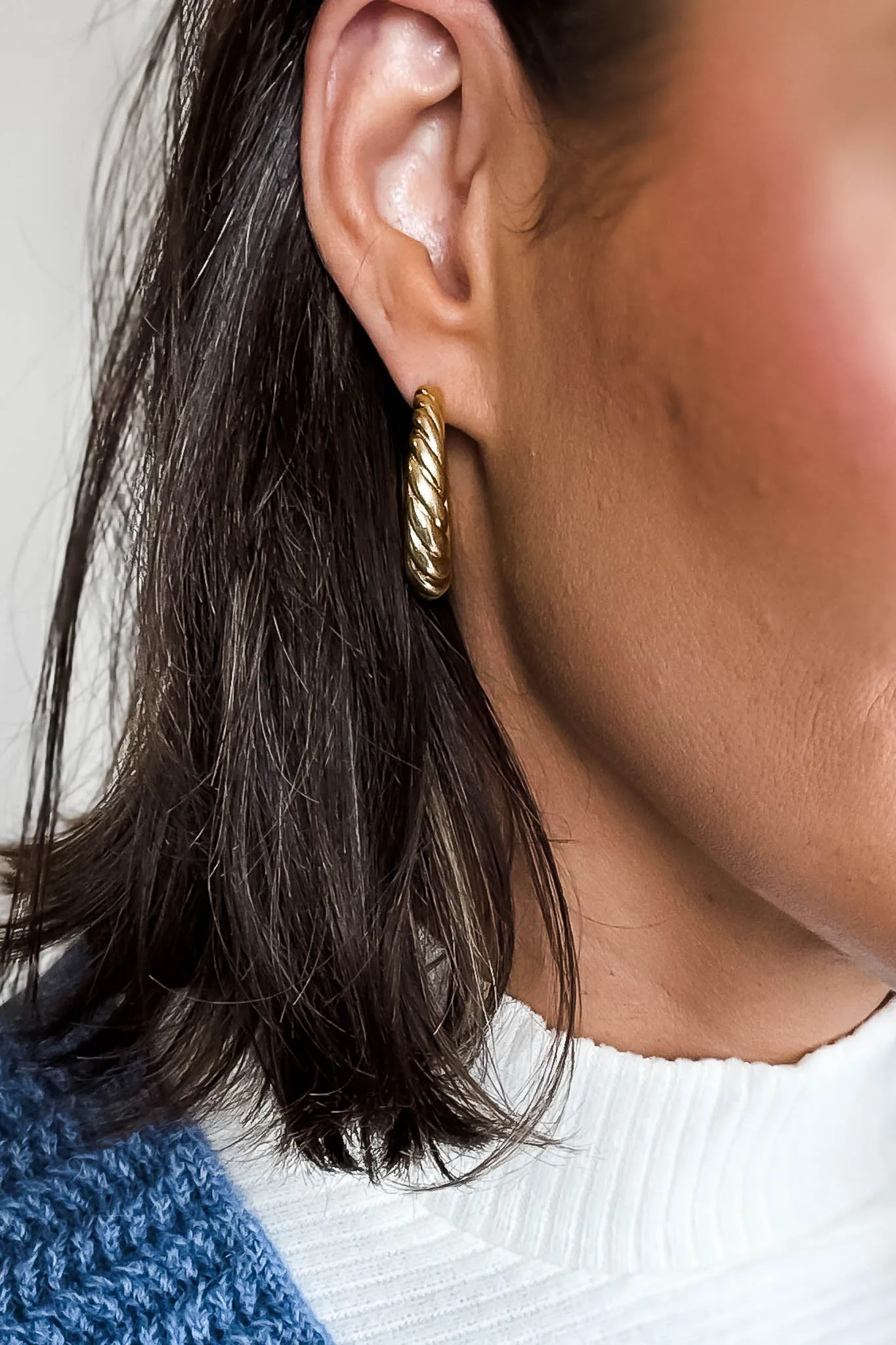 Gold Twist Hoop