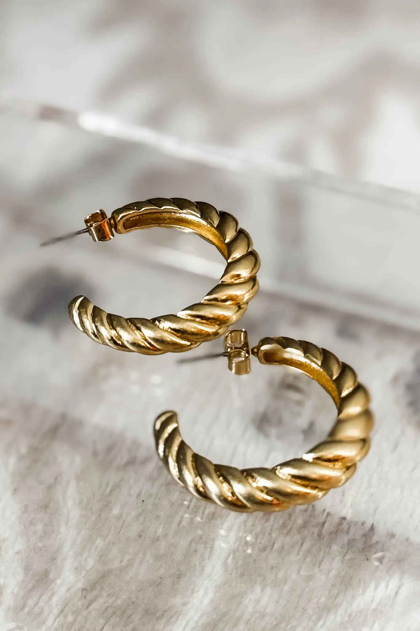 Gold Twist Hoop