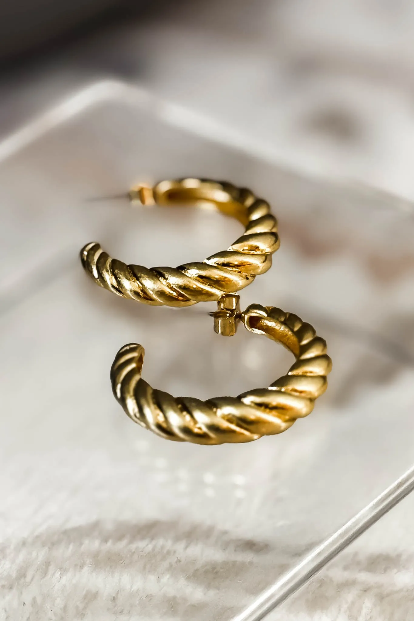 Gold Twist Hoop
