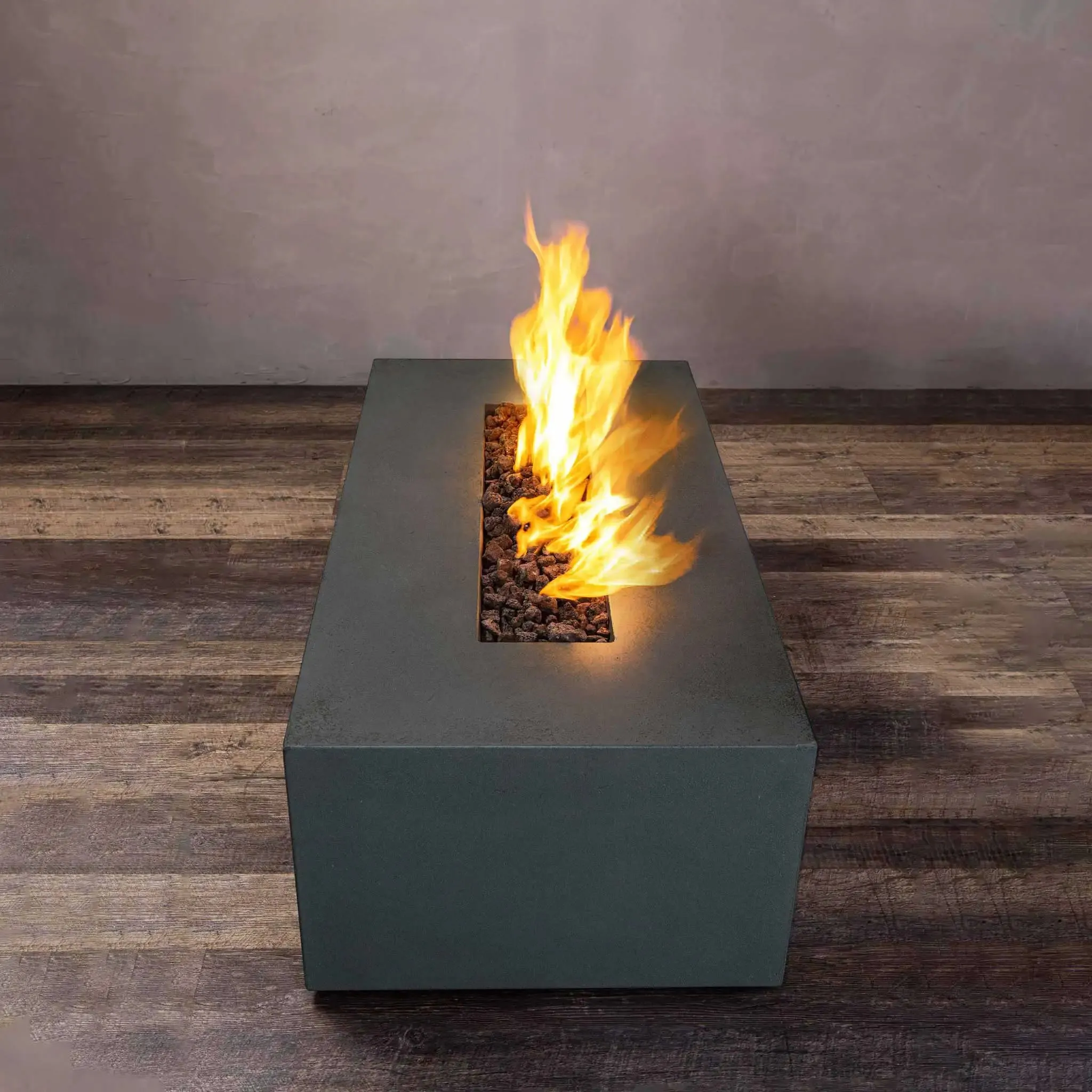 Gravity 48" W x 32" L Graphite Rectangle Concrete CSA Electronic Ignition On/Off Natural Gas Fire Pit - SD-FP-GRAV-483216-GRPH-ELECCSAOO-NG by Starfire Designs