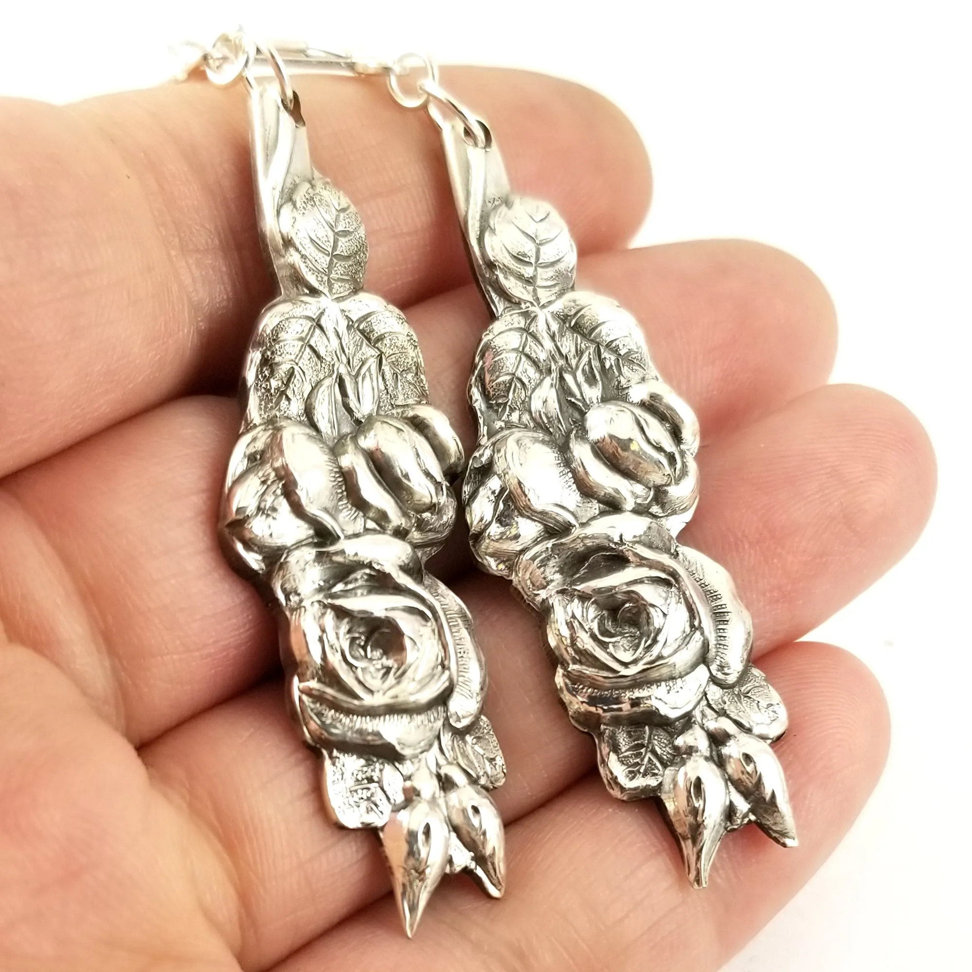 Harlequin Rose Spoon Earrings