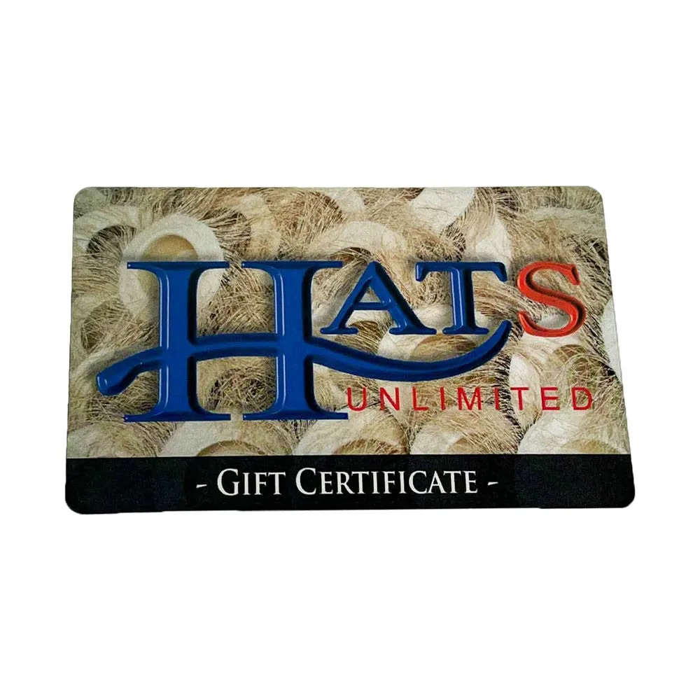 Hats Unlimited Gift Certificate