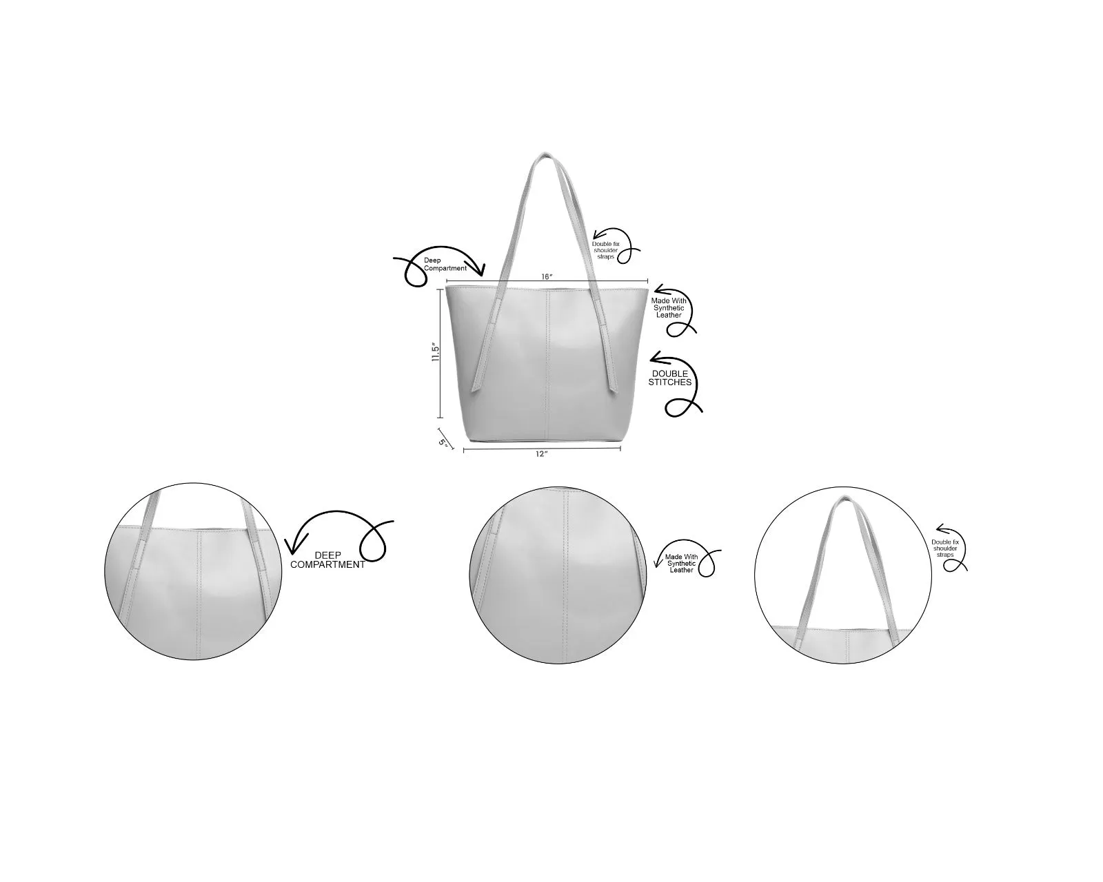 Hobo Tote Beige 3 piece