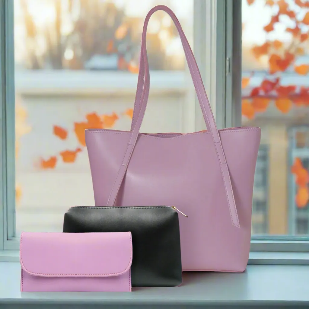 Hobo Tote Purple 3 Piece