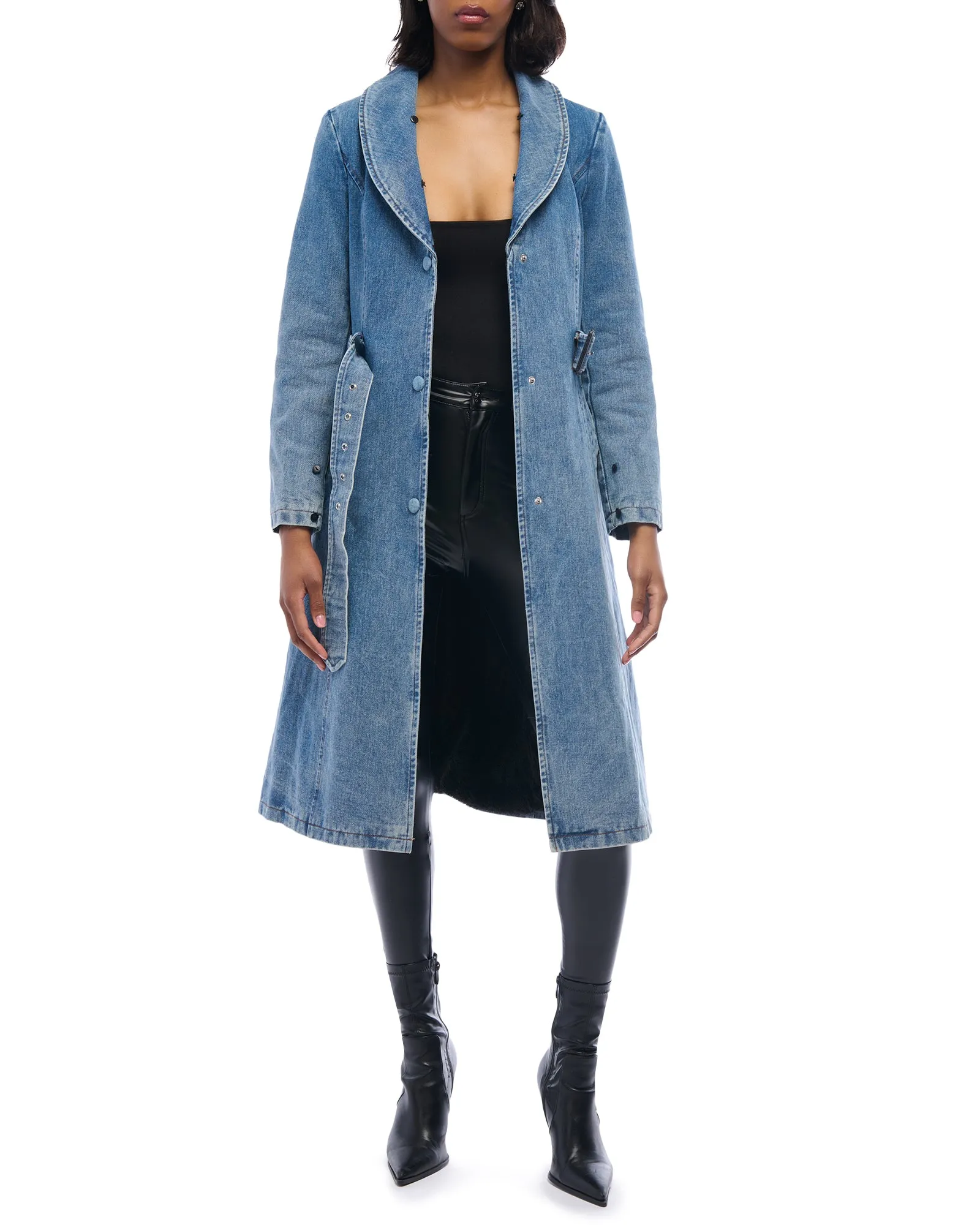 KAYA-DENIM FAUX FUR JACKET