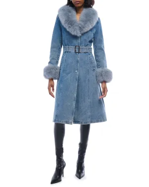 KAYA-DENIM FAUX FUR JACKET