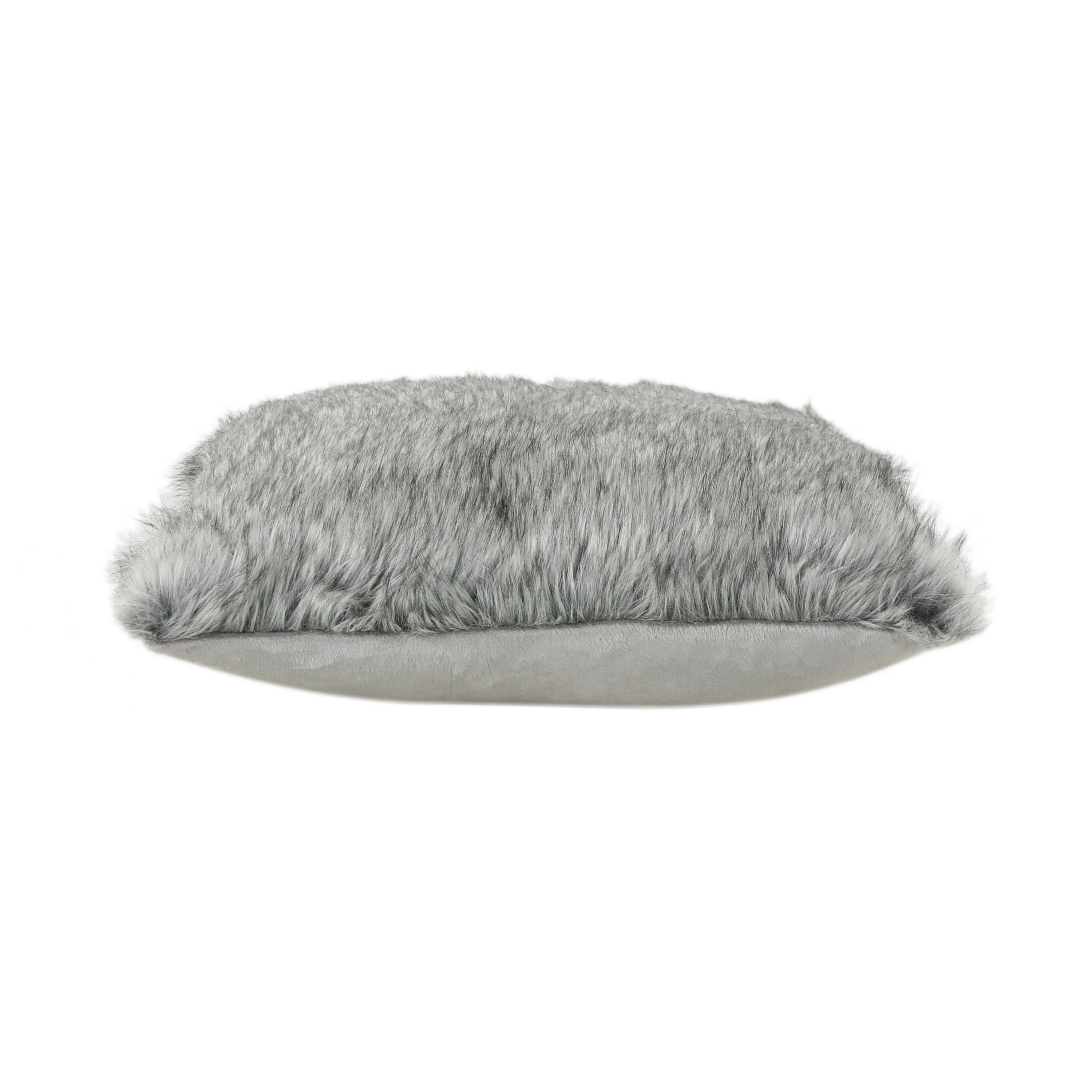 Laraine Furry GlamDark Grey and Light Grey Streak Faux Fur Throw Pillow