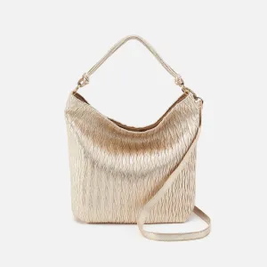 Lindley Hobo In Soft Pleated Leather - Gold