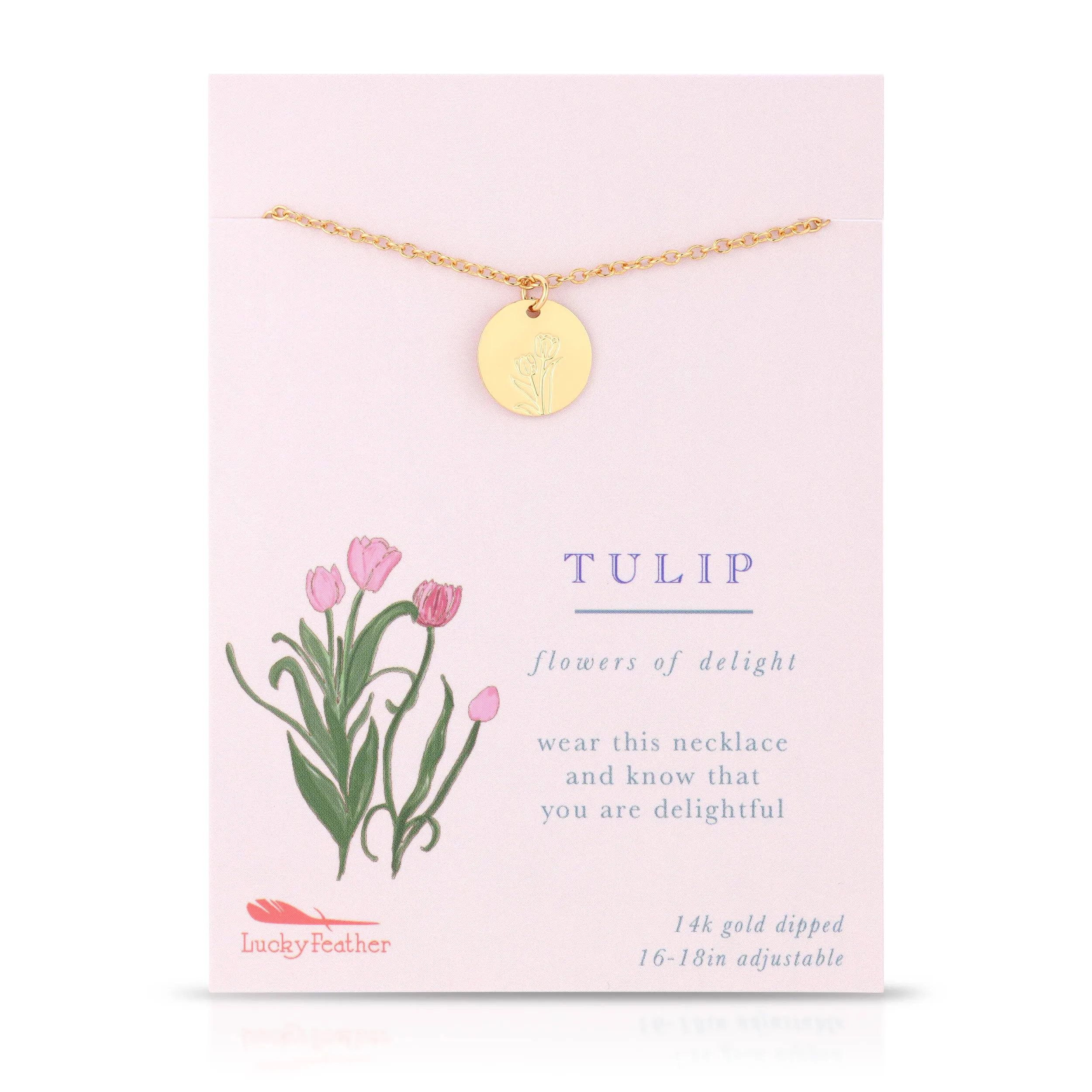 Lucky Feather - Botanical Necklace - Tulip