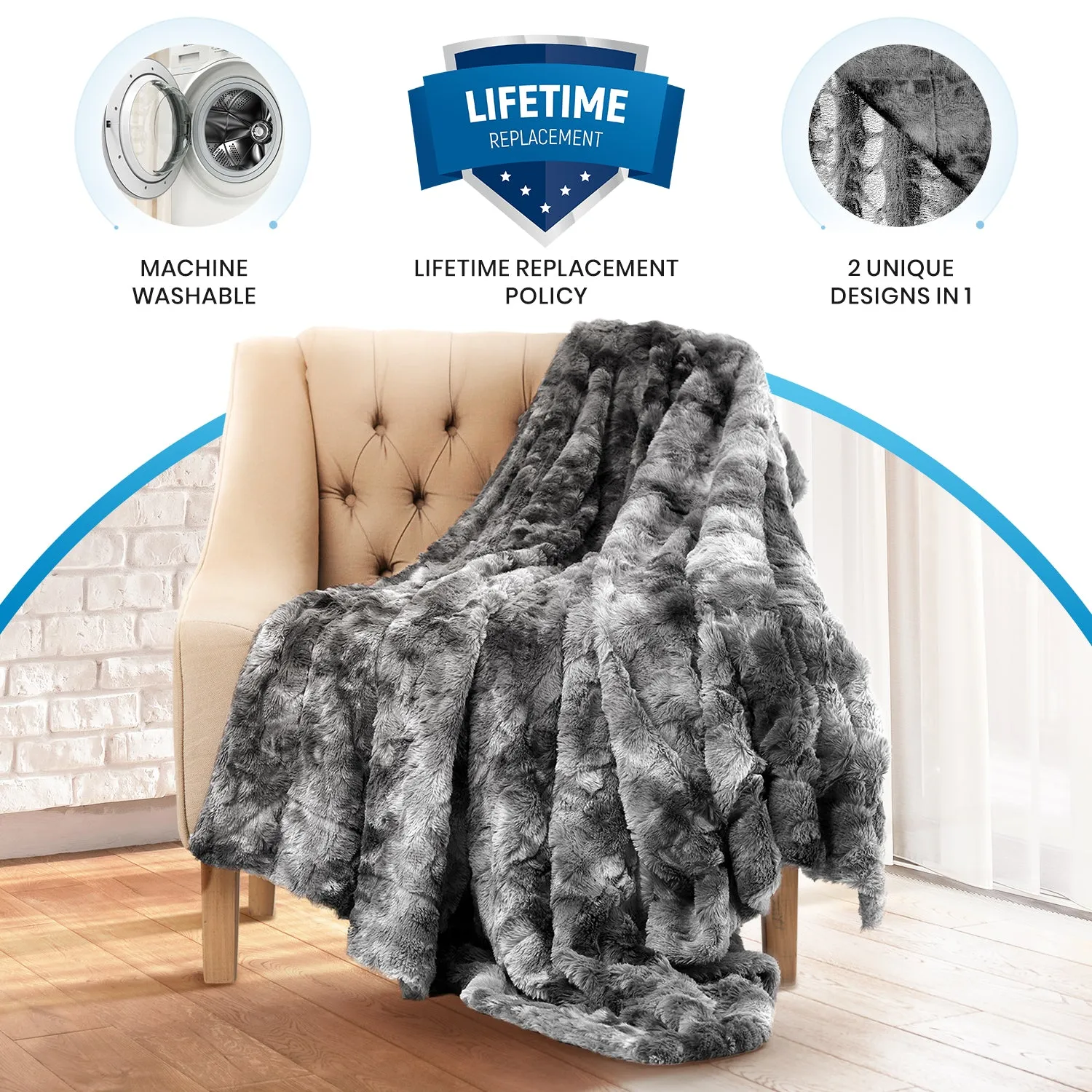 Luxury Faux Fur Throw Blanket