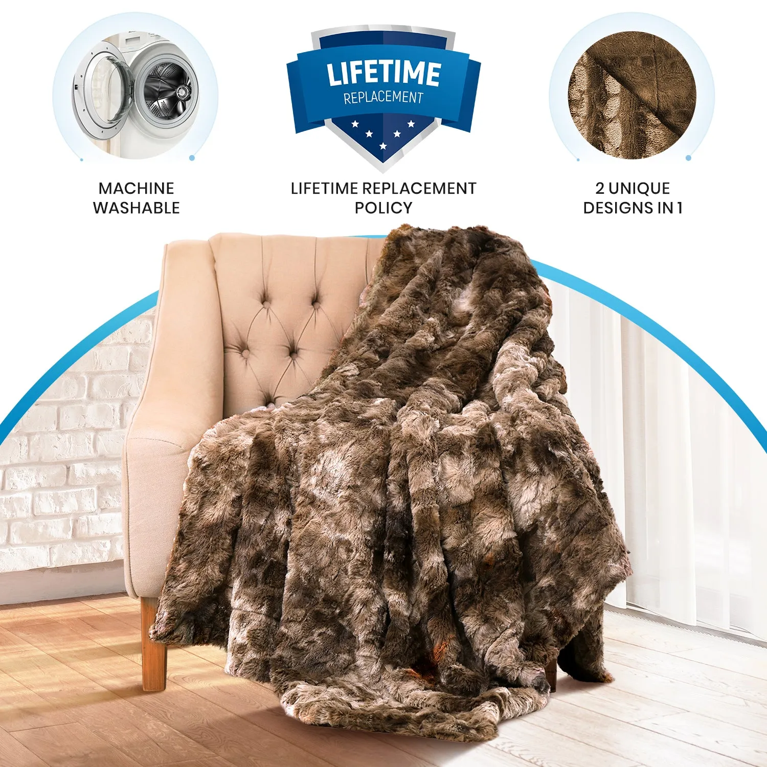 Luxury Faux Fur Throw Blanket