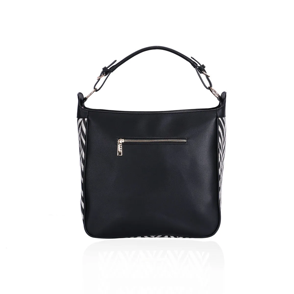 LYDC Zigzag Monochrome Hobo Shoulder Bag
