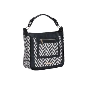LYDC Zigzag Monochrome Hobo Shoulder Bag