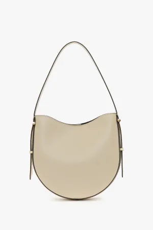 Medium Dia Hobo Bag In Ivory Smooth Leather