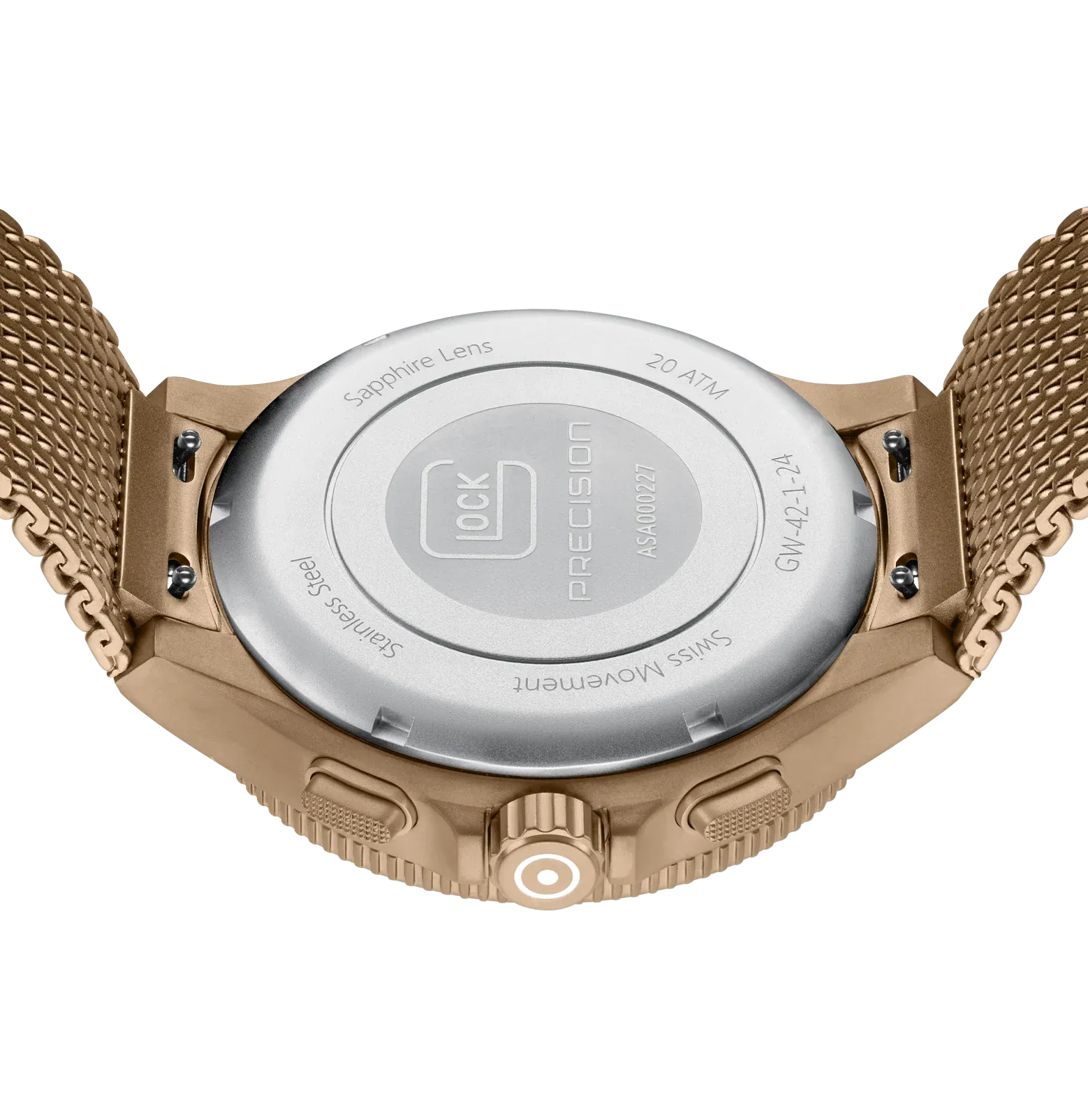 Men's Glock Watch in Coyote with Black Dial & Mesh Band