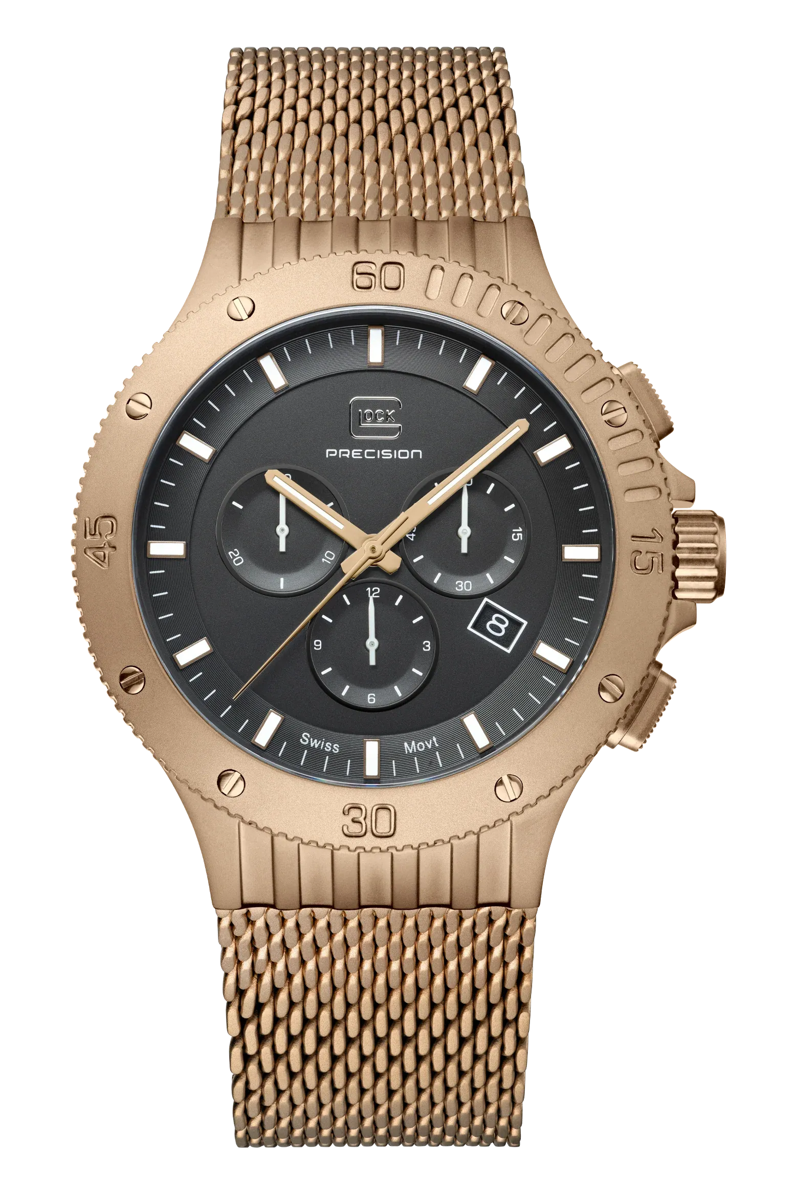Men's Glock Watch in Coyote with Black Dial & Mesh Band