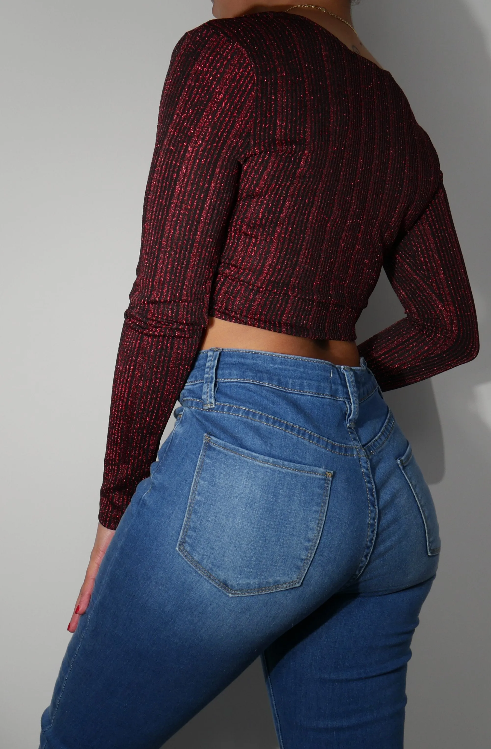 Metallic Twist Crop Top