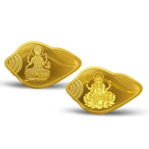 MMTC 10 gm lakshmi and ganesh pure gold fancy coins 999 with certificate