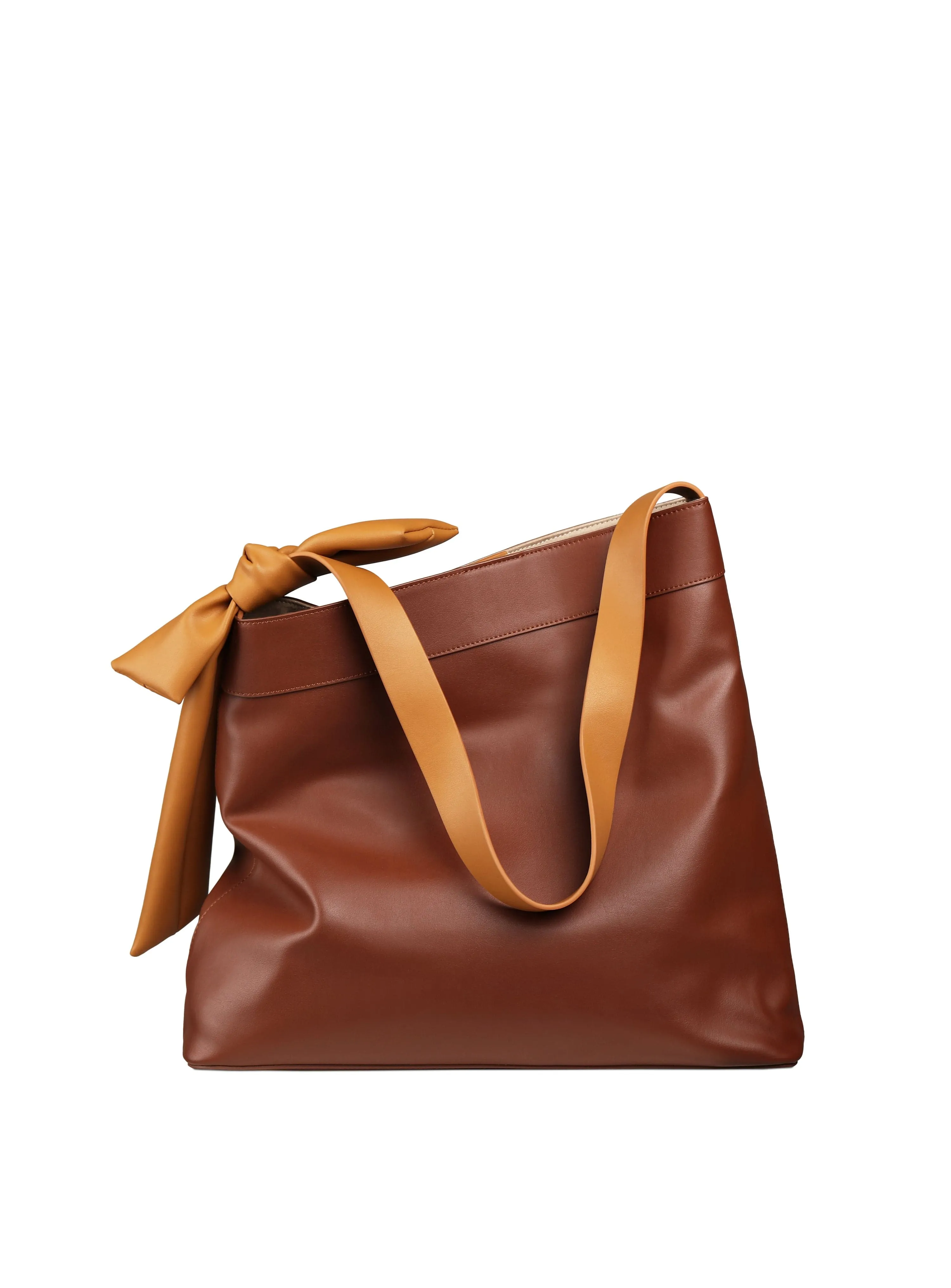 Muse Cactus Leather Vegan Tote Bag | Chestnut