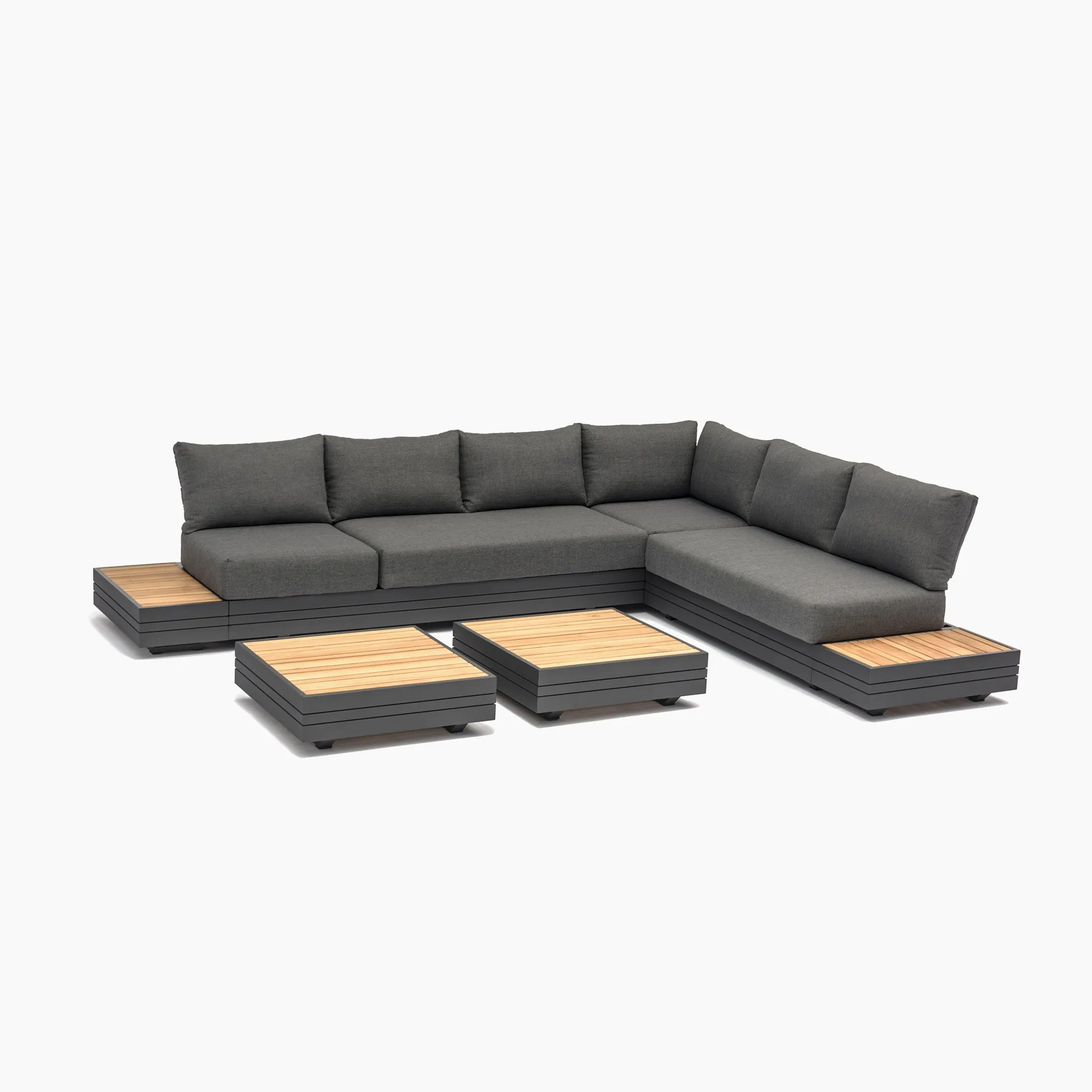 Panama Luxury Outdoor Large Corner Group Set in Charcoal