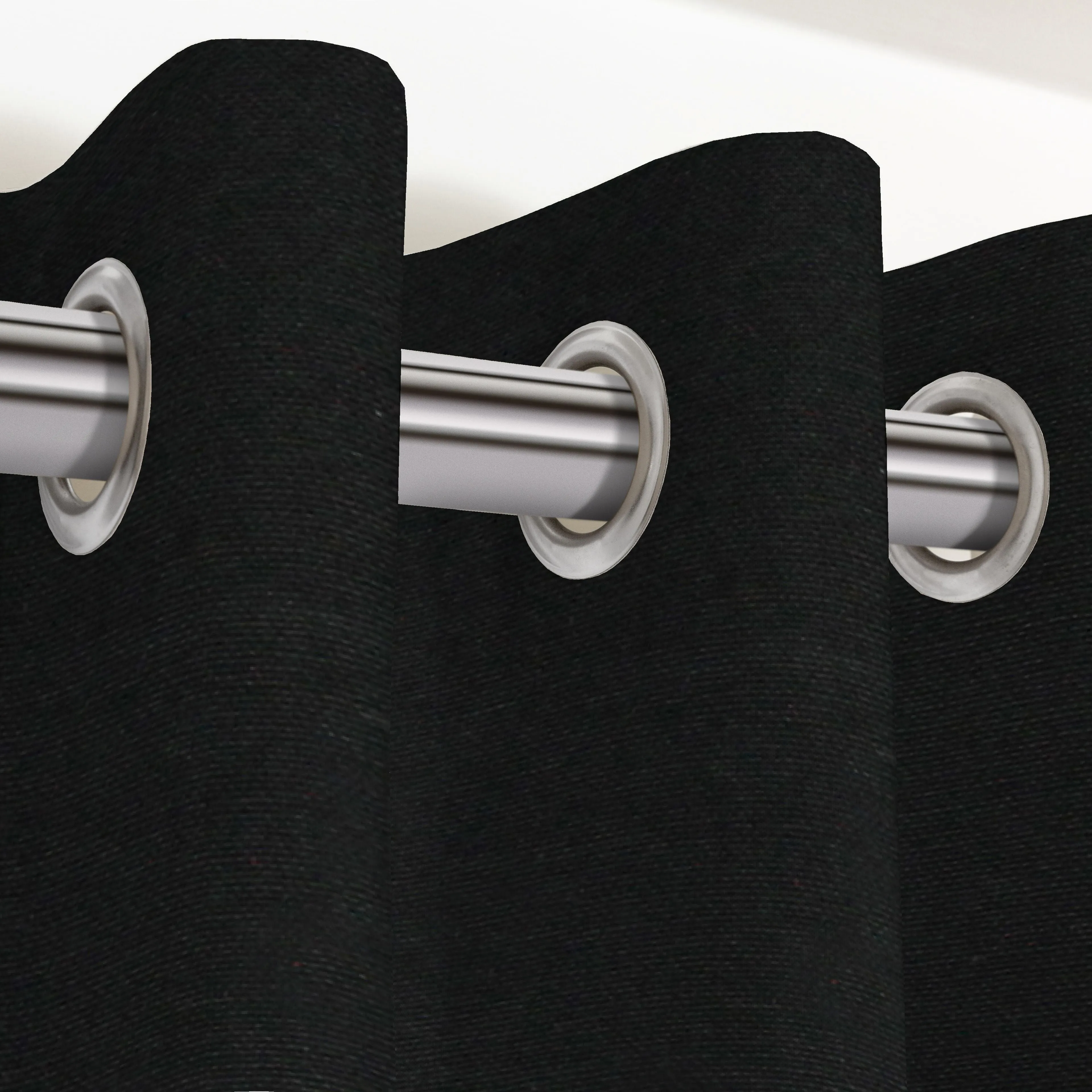 Panama Plain Black Curtains