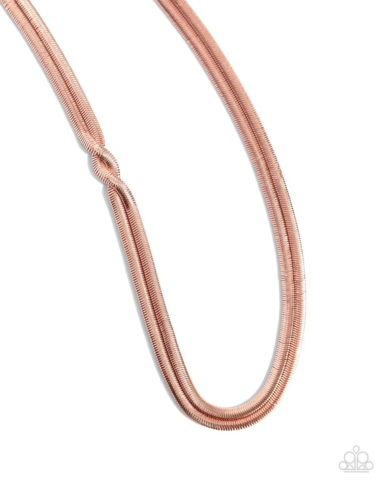 Paparazzi Necklace ~ Tasteful Time - Copper
