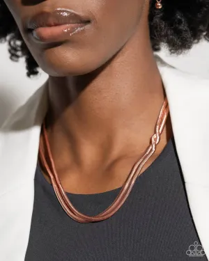 Paparazzi Necklace ~ Tasteful Time - Copper