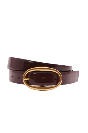 Patent Leather Oval Buckle Belt