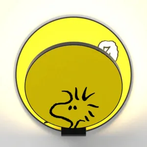 Peanuts Gravy 5 in. LED Warm White Wall Light Matte Black Plug-in Woodstock Gravy