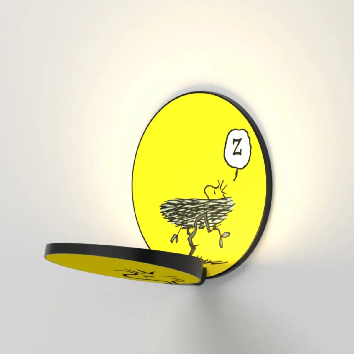 Peanuts Gravy 5 in. LED Warm White Wall Light Matte Black Plug-in Woodstock Gravy