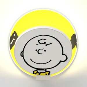 Peanuts Gravy 5 in. LED Warm White Wall Light Matte White Hardwired Charlie Brown Gravy