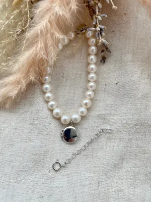 Pearl Bracelet Locket in Sterling Silver