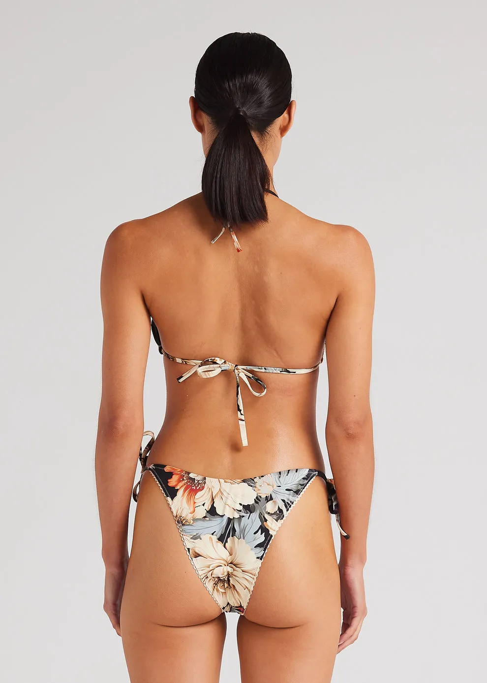 Poolside Paradiso Panama High String Tie Bikini Bottom - BLACK