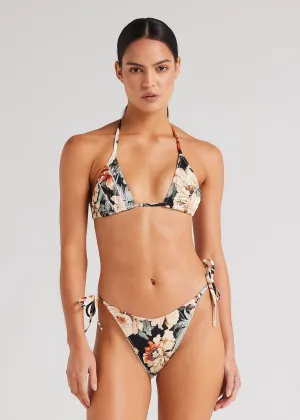 Poolside Paradiso Panama High String Tie Bikini Bottom - BLACK