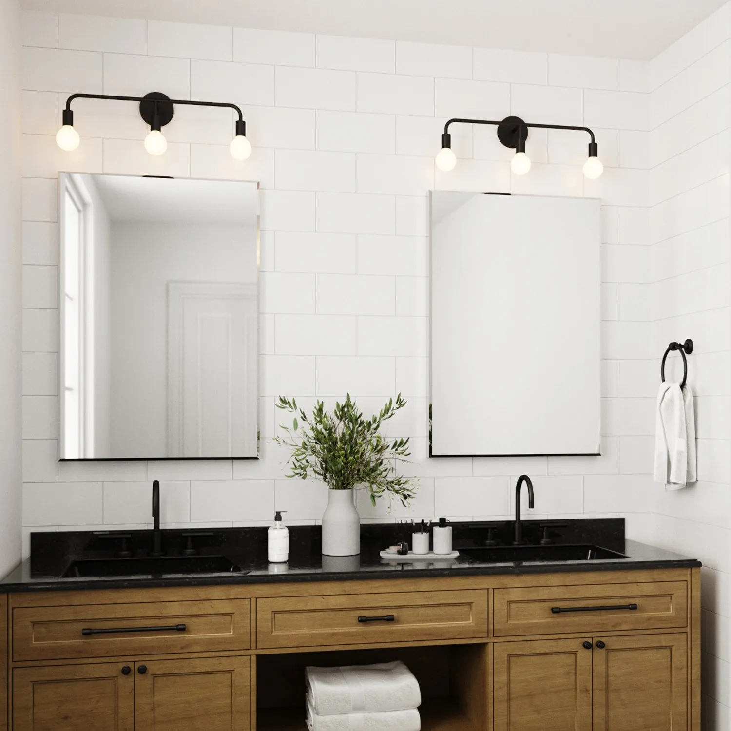 Prospect 3 Light Vanity, Matte Black