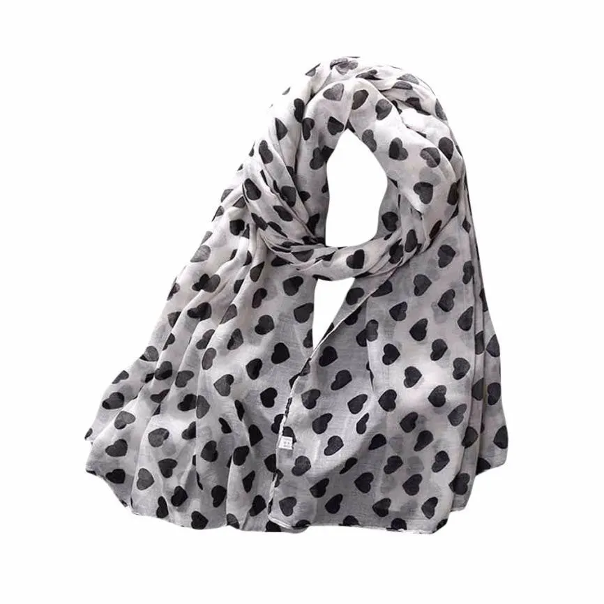"Big Hearts" Women's Long Scarf
