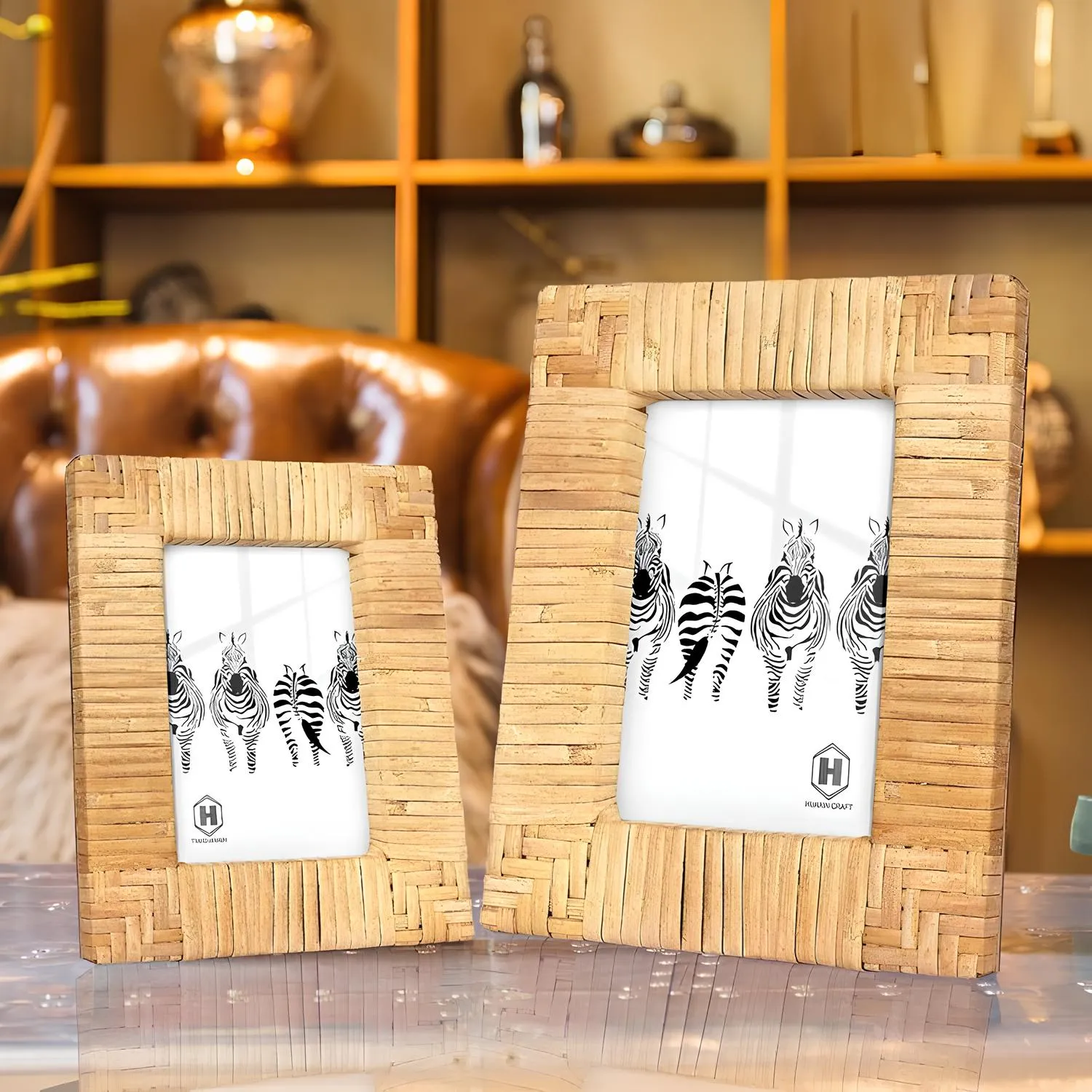 Rattan Photo Frame | Cane Photo Frame | Bamboo Photo Frame - Adah