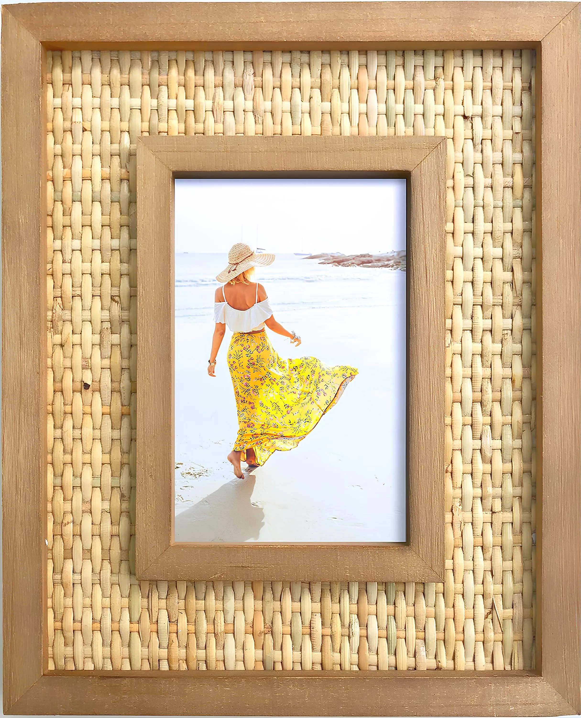 Rattan Photo Frame | Cane Photo Frame | Bamboo Photo Frame - Anaisha