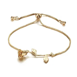Rose Flower Charm Bracelet