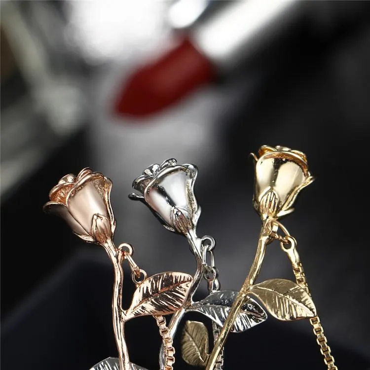 Rose Flower Charm Bracelet