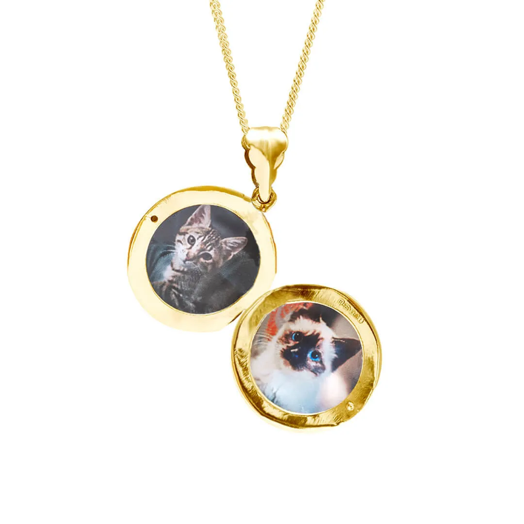 Round Locket Necklace | Gold