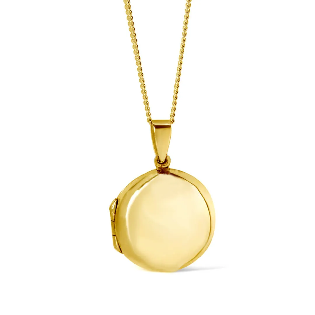 Round Locket Necklace | Gold