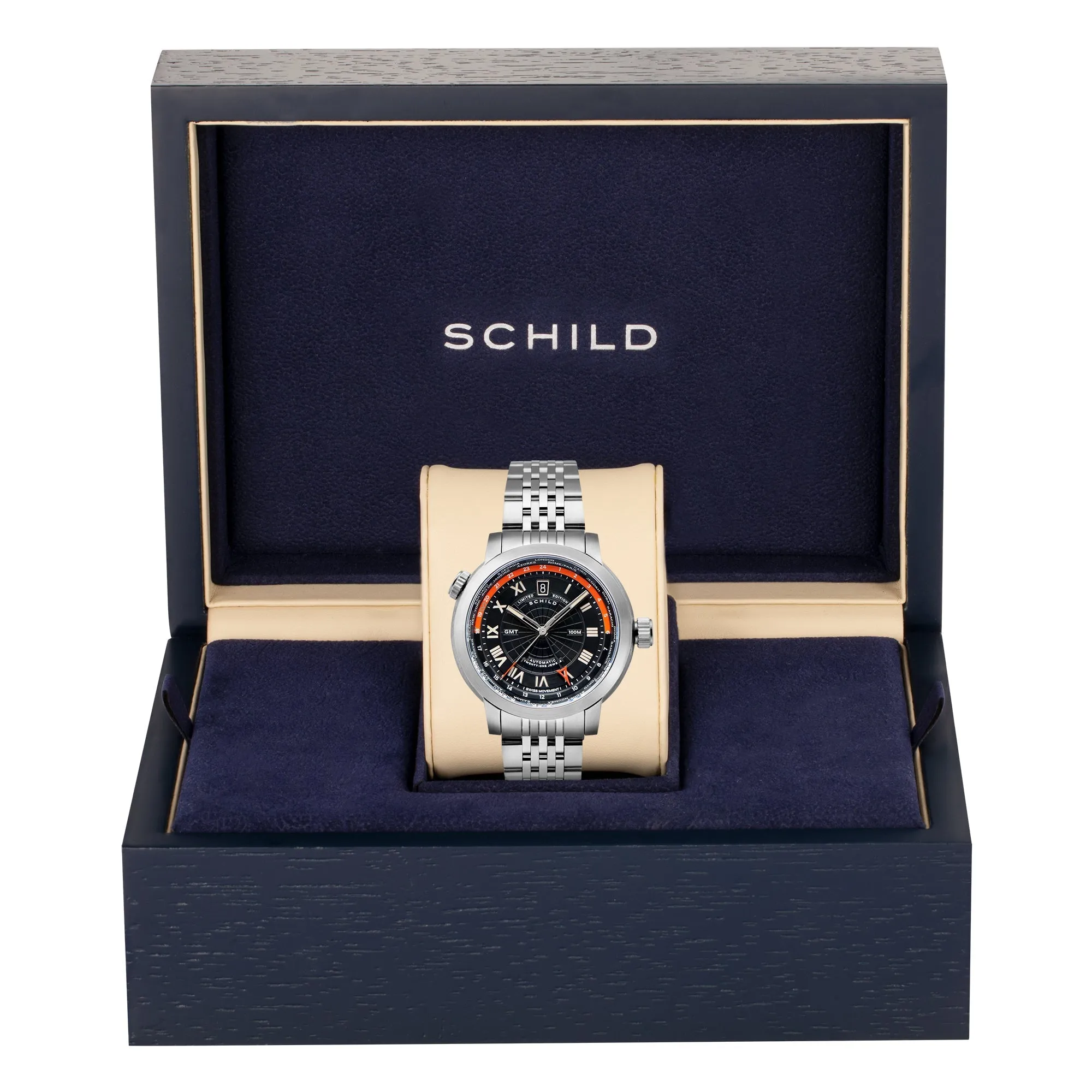 Schild  Heinrich Swiss automatic GMT Jet Black Men's Watch  SC-1004-11