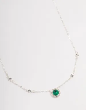 Silver Halo Czech Crystal Station Necklace