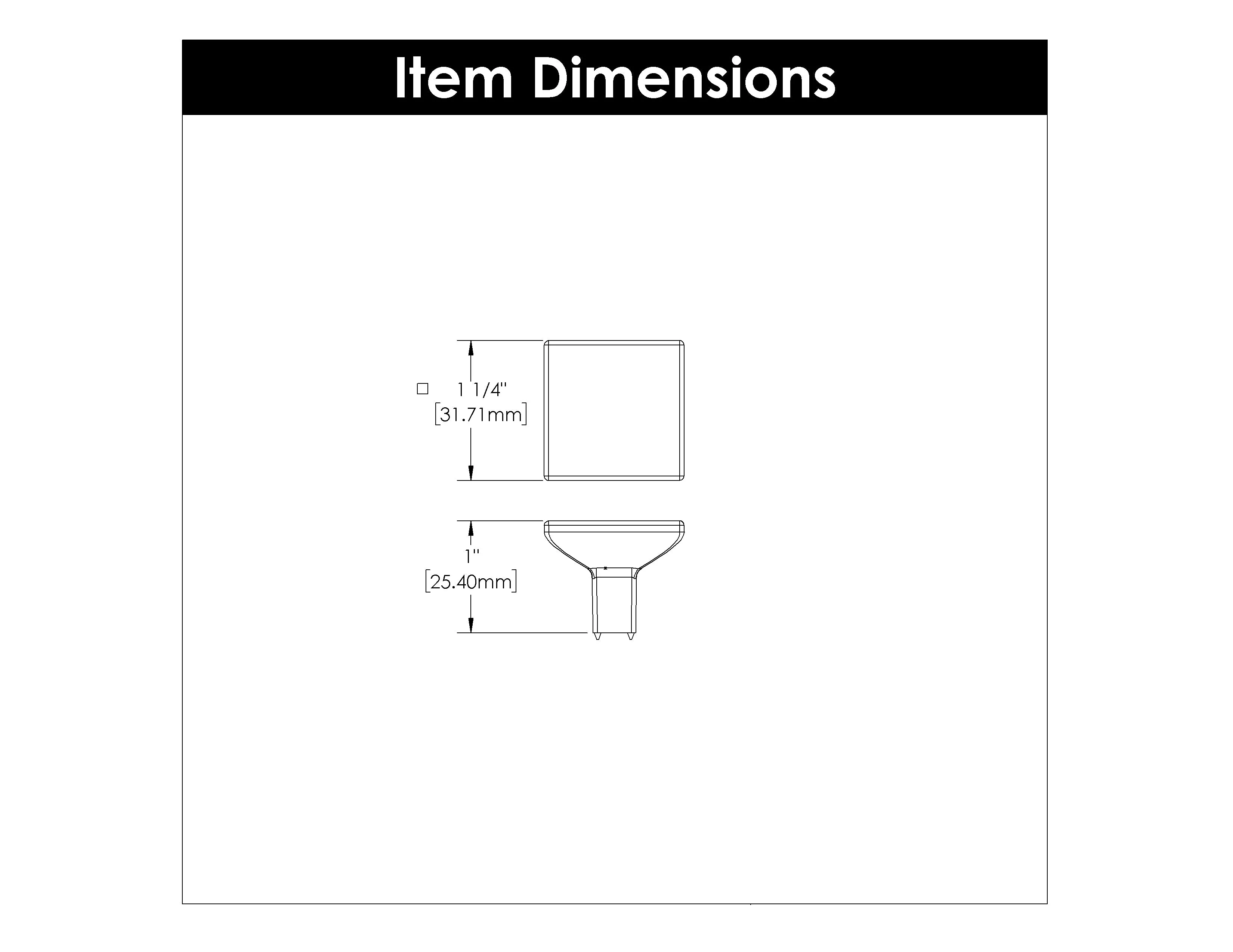 Skylight Knob, 1-1/4" SQ. - CTG3351